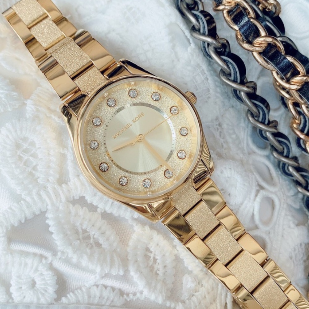 🆕Michael Kors Colette Three-Hand Gold-Tone Watch - Picture 5 of 14